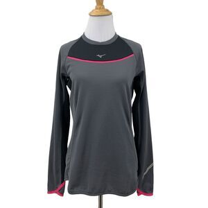 Mizuno Running Shirt Women M Medium Japan Engineered Thermo Crew Neck Thumbholes